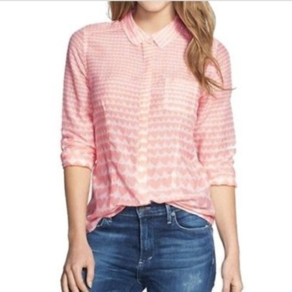 3/$20 Halogen Heart Print Tissue Paper Button Down